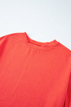 Load image into Gallery viewer, Orange Ribbed Textured Knit Loose Fit Tee and Shorts Set