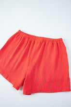 Load image into Gallery viewer, Orange Ribbed Textured Knit Loose Fit Tee and Shorts Set