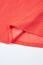 Load image into Gallery viewer, Orange Ribbed Textured Knit Loose Fit Tee and Shorts Set