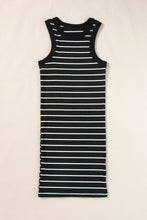 Load image into Gallery viewer, Black Stripe Ribbed Knit Tank Mini Dress