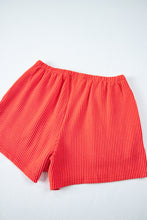 Load image into Gallery viewer, Orange Ribbed Textured Knit Loose Fit Tee and Shorts Set