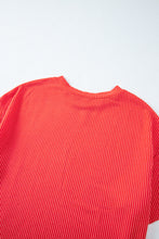 Load image into Gallery viewer, Orange Ribbed Textured Knit Loose Fit Tee and Shorts Set
