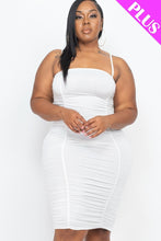 Load image into Gallery viewer, Plus Size Double Ruched Front And Ruched Back Detail Mini Dress