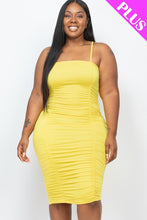 Load image into Gallery viewer, Plus Size Double Ruched Front And Ruched Back Detail Mini Dress