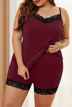 Load image into Gallery viewer, Plus Size Pajamas Set with Lace Trim