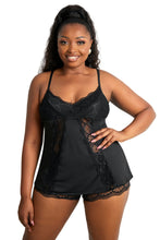 Load image into Gallery viewer, Lace Splicing Cami Top and Shorts Plus Size Lingerie Set