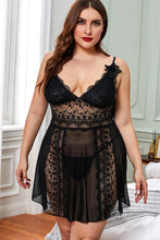 Load image into Gallery viewer, Color Block Hollow-out Lace Gauze Patchwork Plus Size Babydoll