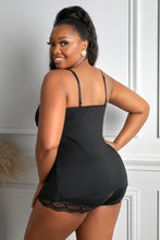 Load image into Gallery viewer, Lace Splicing Cami Top and Shorts Plus Size Lingerie Set