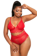 Load image into Gallery viewer, Plus Size Lace-up Ribbon Lace Bralette Set