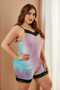 Plus Size Pajamas Set with Lace Trim