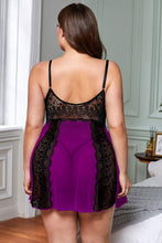 Load image into Gallery viewer, Color Block Hollow-out Lace Gauze Patchwork Plus Size Babydoll