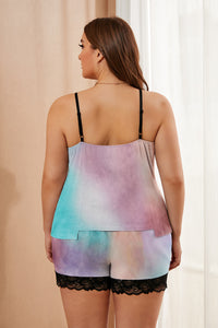 Plus Size Pajamas Set with Lace Trim