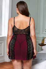 Load image into Gallery viewer, Color Block Hollow-out Lace Gauze Patchwork Plus Size Babydoll