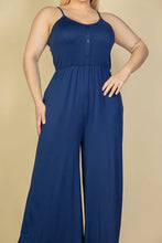 Load image into Gallery viewer, Plus Size Button Front Wide Leg Jumpsuit