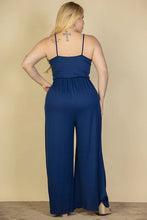 Load image into Gallery viewer, Plus Size Button Front Wide Leg Jumpsuit
