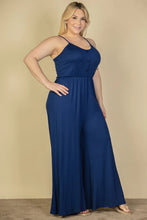 Load image into Gallery viewer, Plus Size Button Front Wide Leg Jumpsuit
