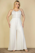 Load image into Gallery viewer, Plus Size Button Front Wide Leg Jumpsuit