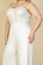 Load image into Gallery viewer, Plus Size Button Front Wide Leg Jumpsuit