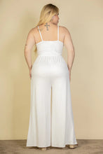 Load image into Gallery viewer, Plus Size Button Front Wide Leg Jumpsuit