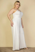 Load image into Gallery viewer, Plus Size Button Front Wide Leg Jumpsuit
