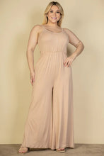 Load image into Gallery viewer, Plus Size Button Front Wide Leg Jumpsuit