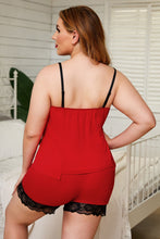 Load image into Gallery viewer, Plus Size Pajamas Set with Lace Trim