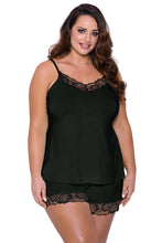 Load image into Gallery viewer, Plus Size Pajamas Set with Lace Trim