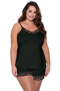 Plus Size Pajamas Set with Lace Trim