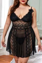 Load image into Gallery viewer, Color Block Hollow-out Lace Gauze Patchwork Plus Size Babydoll