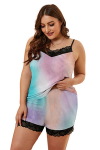 Plus Size Pajamas Set with Lace Trim