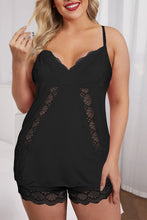 Load image into Gallery viewer, Lace Splicing Cami Top and Shorts Plus Size Lingerie Set