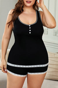 Scoop Neck Cami Shorts Plus Size PJ Set
