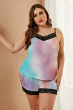Load image into Gallery viewer, Plus Size Pajamas Set with Lace Trim